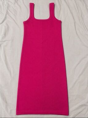 Rainbow Magenta Ribbed Midi Tank Dress